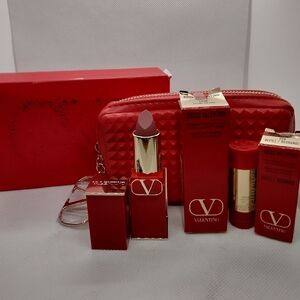 Valentino Red Lipstick Collection with Quilted Pouch